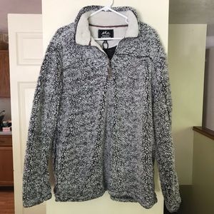 New Grizzly Sherpa Gray Quarter Zip Jacket
